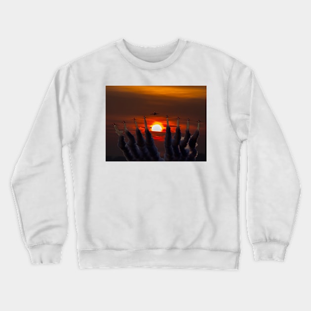 Red Arrows Sunset Crewneck Sweatshirt by captureasecond